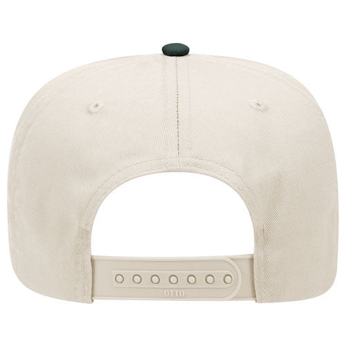 Beige cap with a green button on a white background