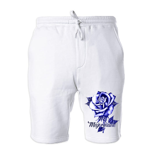 MAJORMADE BLUE ROSE Mystery Shorts — blue rose printed street shorts, relaxed fit