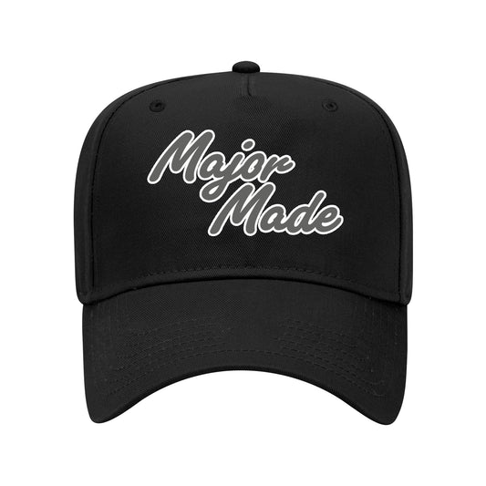 Black cap with 'Major Made' text on a white background